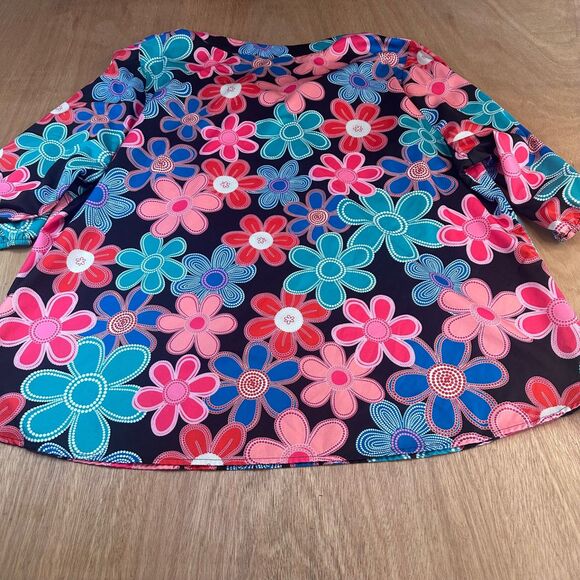 BloomChic US 26 Floral 3/4 Sleeve Women's Top Plus Size - Picture 3 of 5